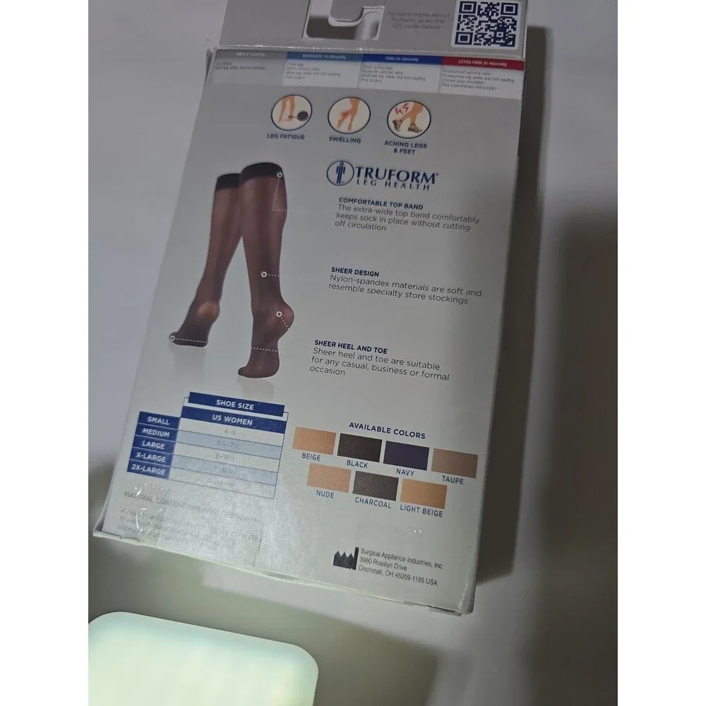TRUFORM Leg Health Lites 1763BL-M Medium, Beige, Ladies Knee Highs 8-15 mmHg